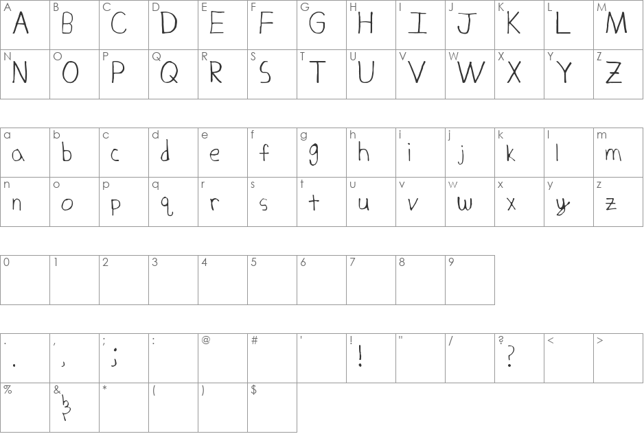 Michael Nadler font character map preview