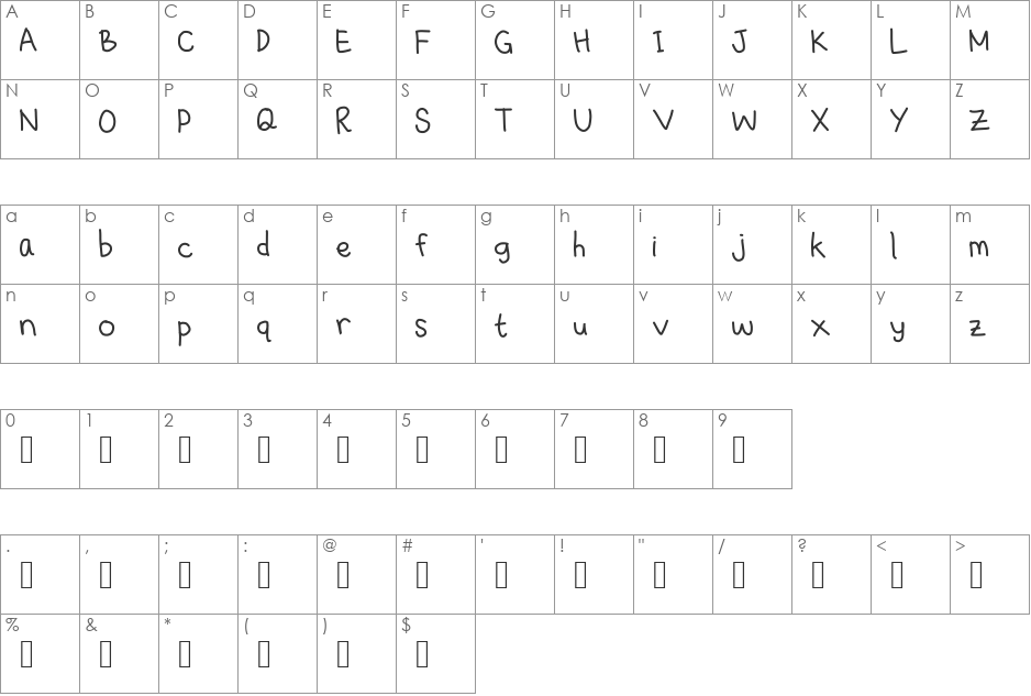 michelle digital handwritten font character map preview