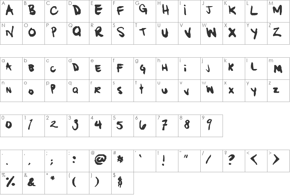 azuzephre font character map preview