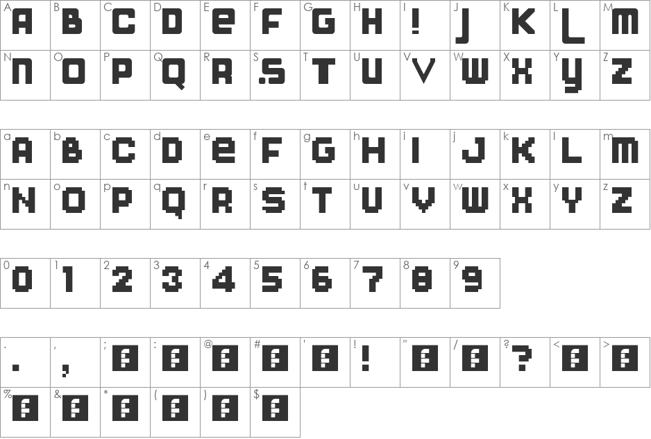michel_tiesto_px font character map preview