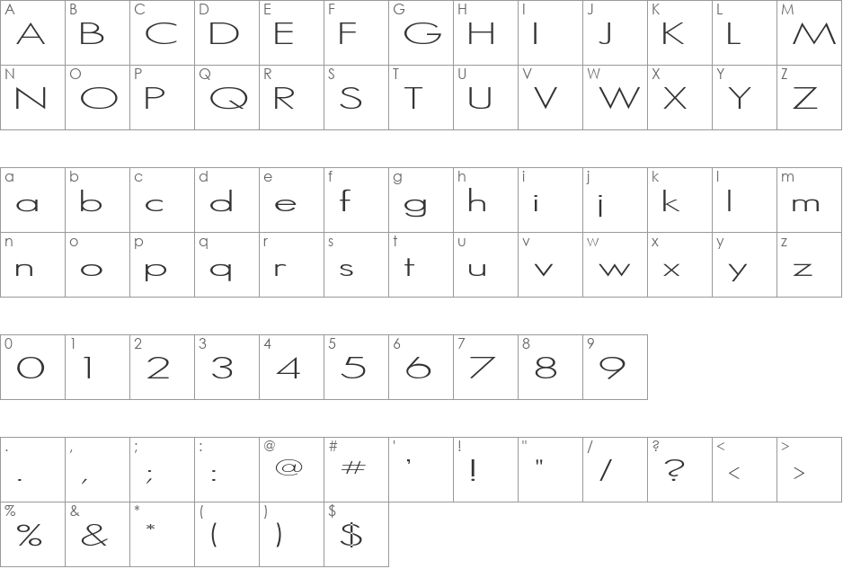 Micro-Serif font character map preview
