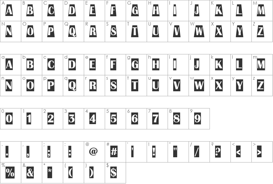 a_AlbionicTtlCmDc1Cmb font character map preview
