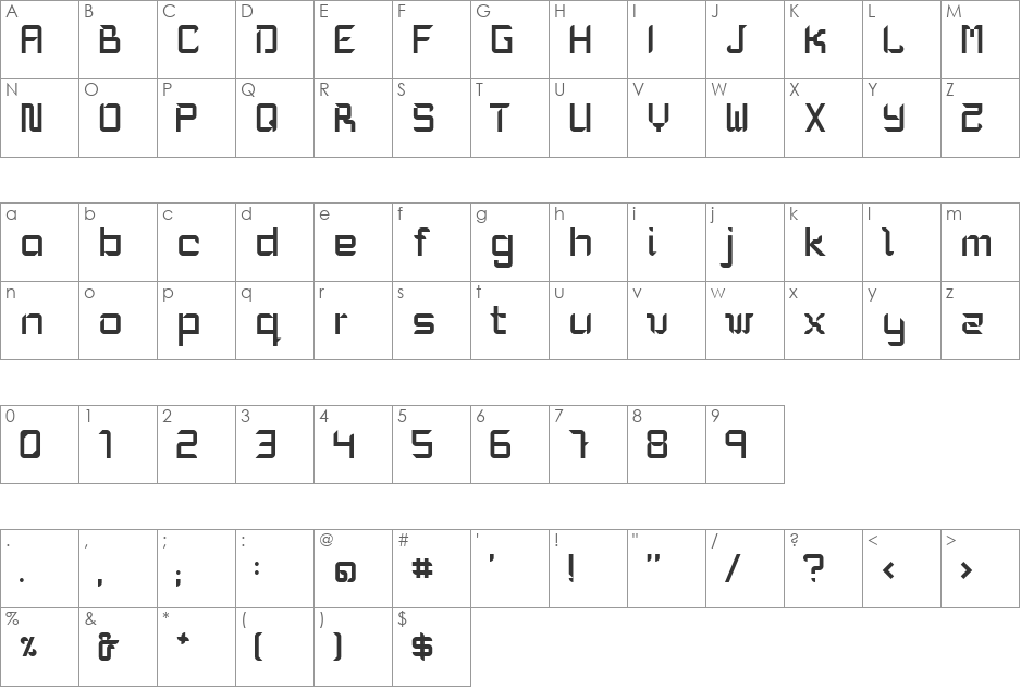Mika font character map preview