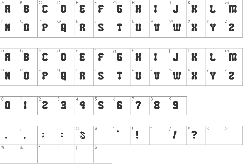 MINI POP__G font character map preview