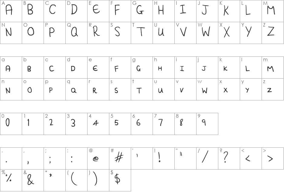 Mini-Capitals font character map preview