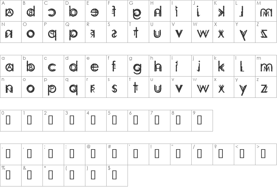 Mischstab Portion Control font character map preview