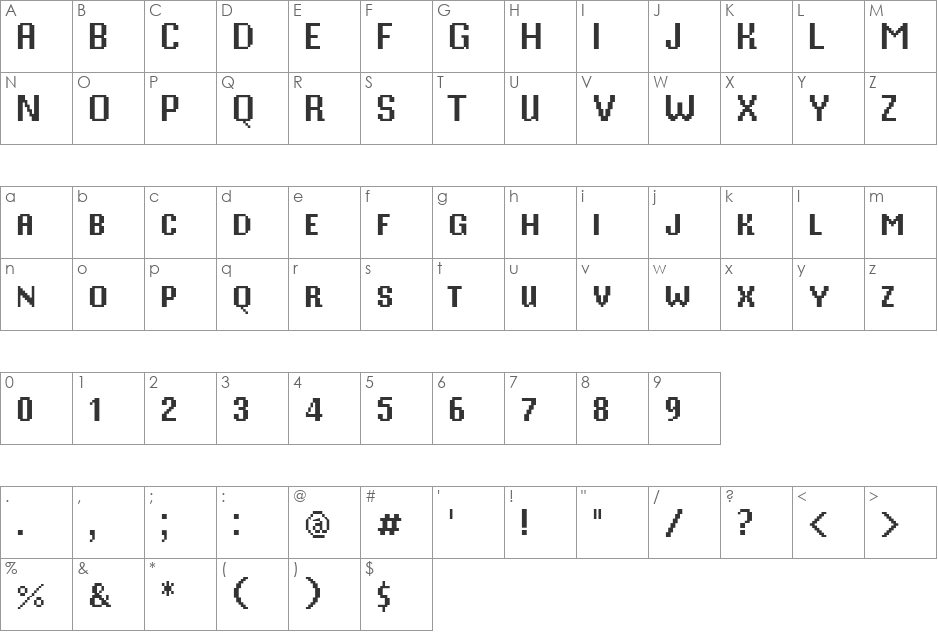 Mister Pixel 16 pt - Small Caps font character map preview