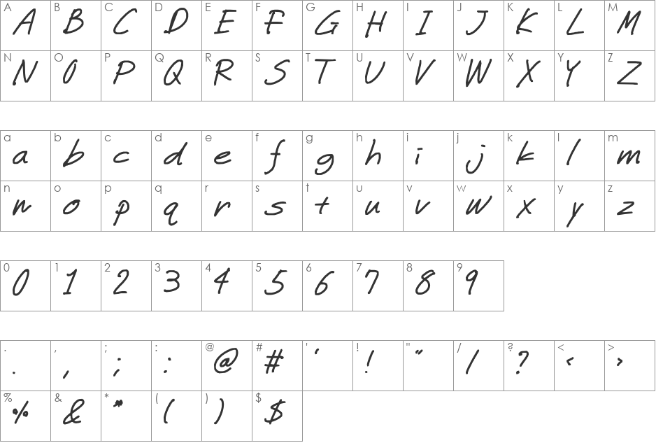 miwaza smart girl font character map preview