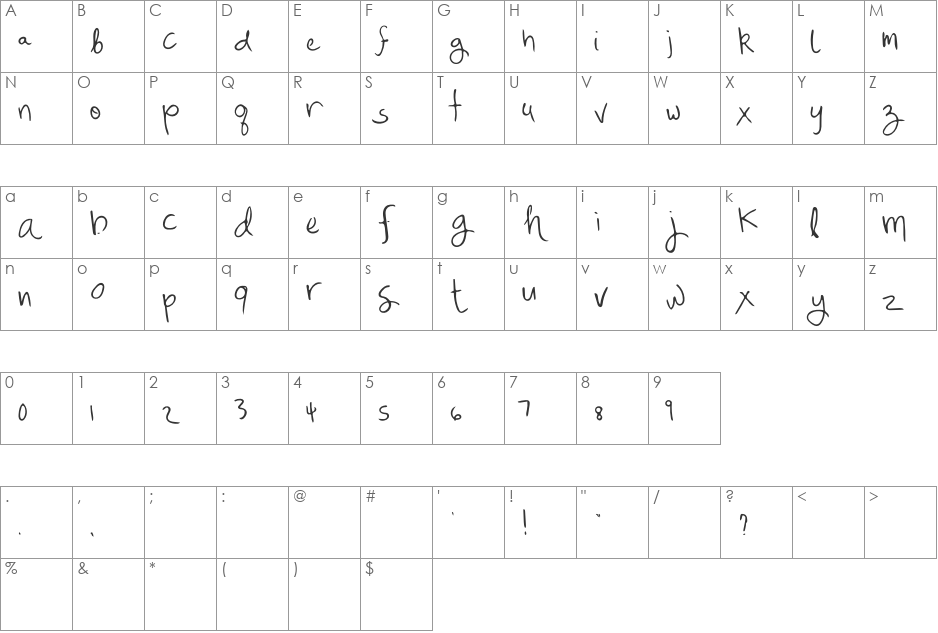 Mix Freo font character map preview