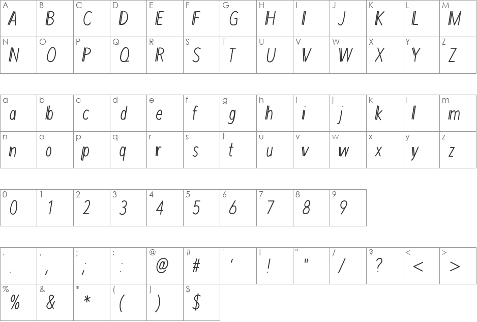 MixDuple font character map preview