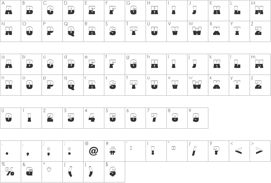 a_AssuanTitulB&W font character map preview