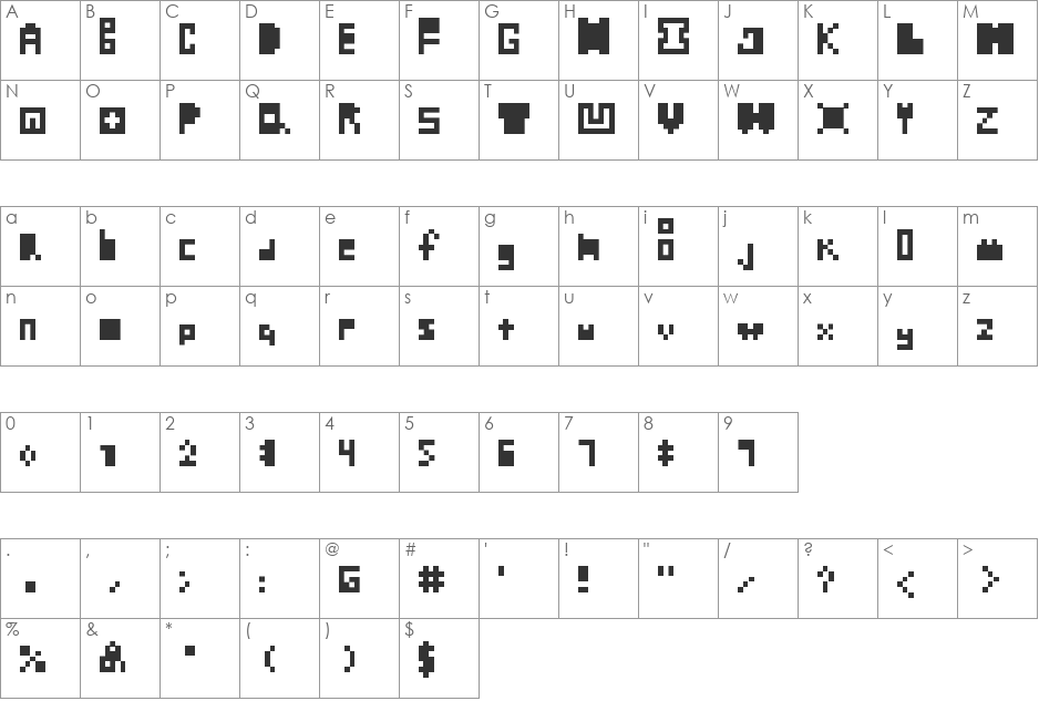 MixItUp font character map preview