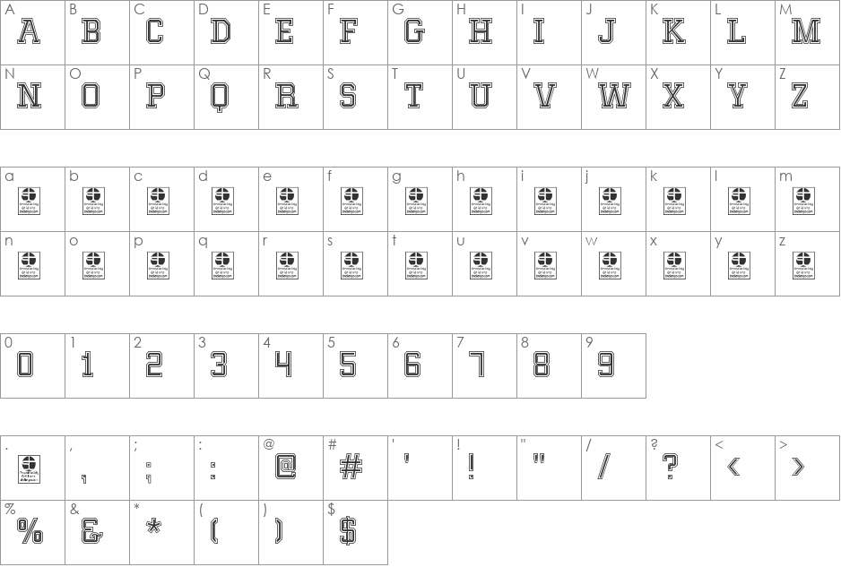 MIXIVA-THIN demo font character map preview