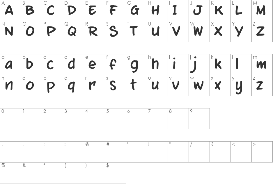 mixtapeMike_TRIAL font character map preview