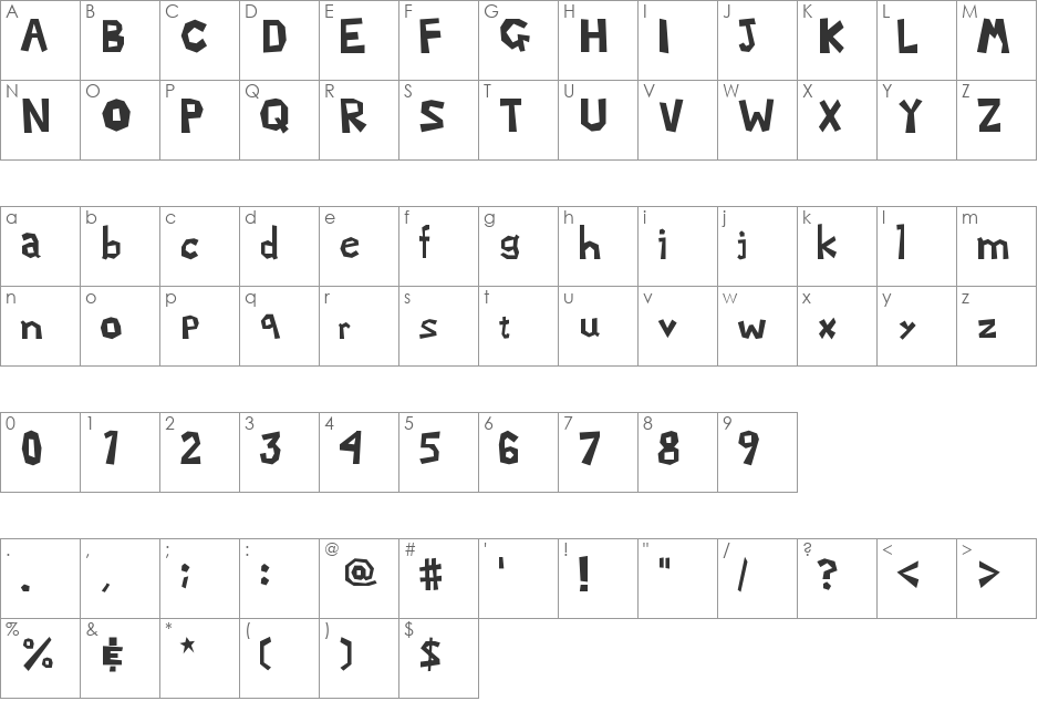 ML2 font character map preview