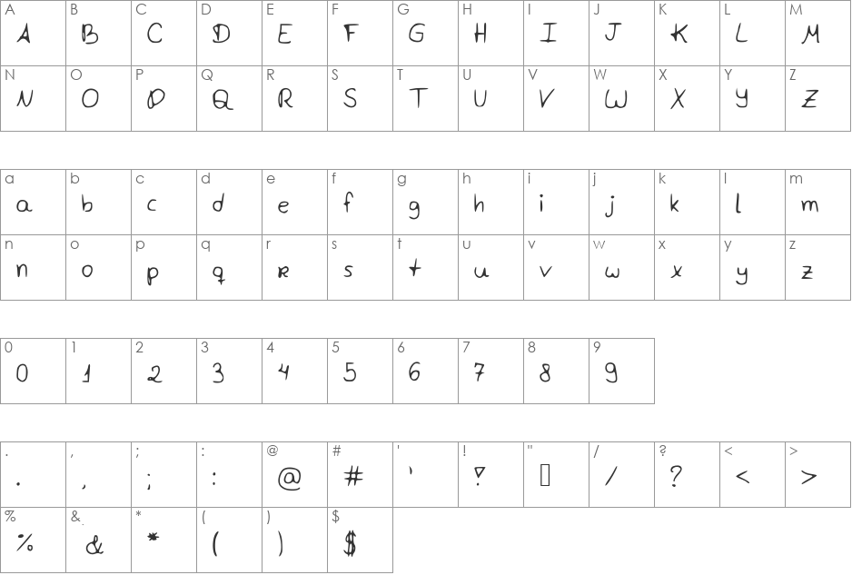 MLDRussis font character map preview