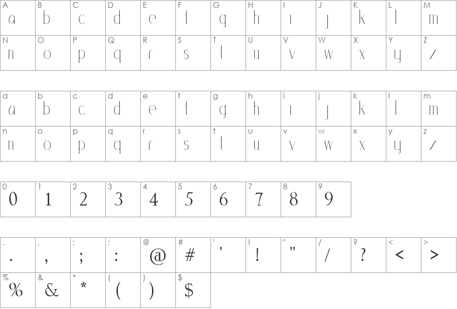 ML_Sans Std font character map preview