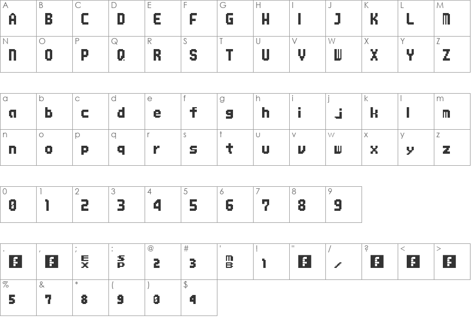 MMBNThick font character map preview