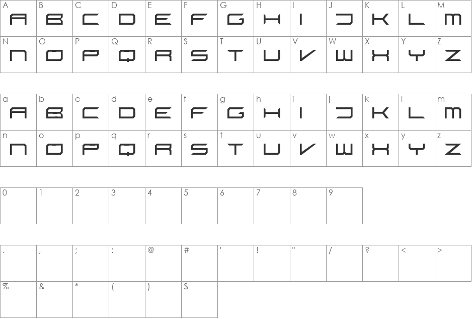 MMS Name font character map preview