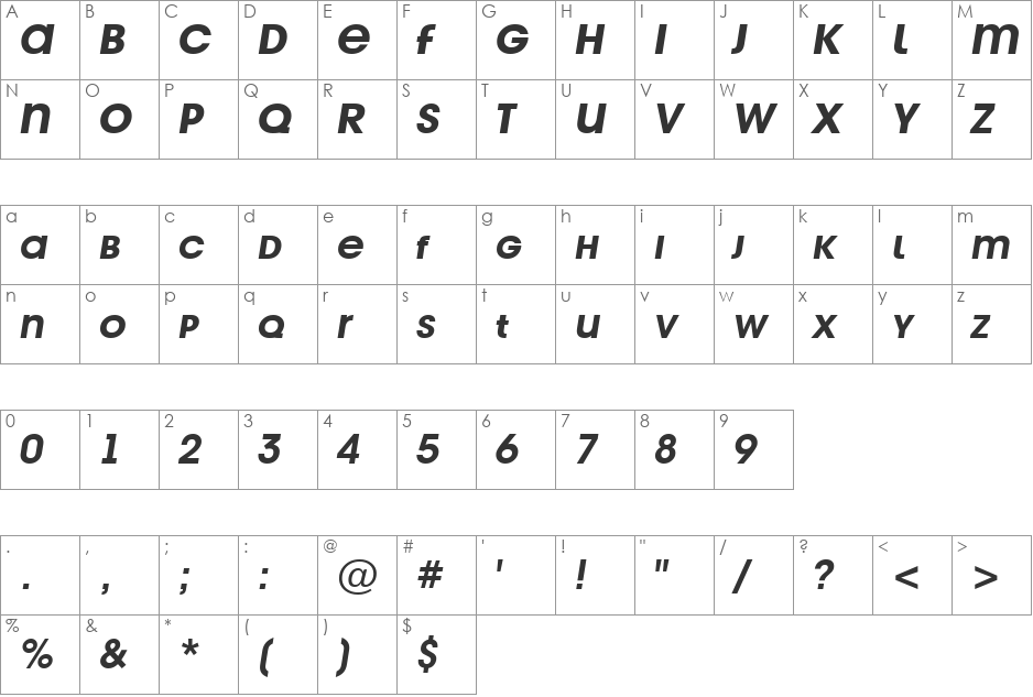 a_AvanteTitlerCpsLC font character map preview