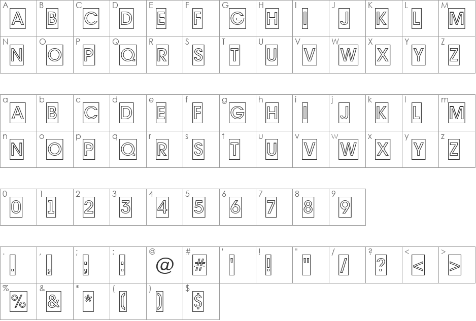 a_AvanteTitulCmOtl font character map preview