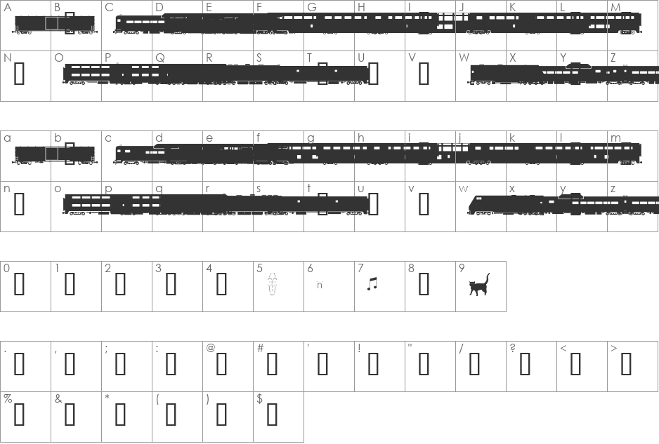 ModPassenger font character map preview