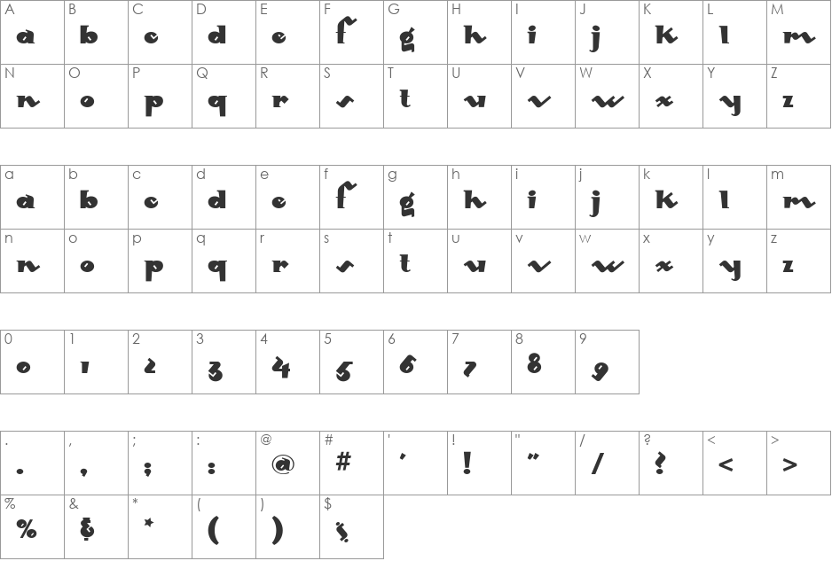 Mondo Redondo NF font character map preview