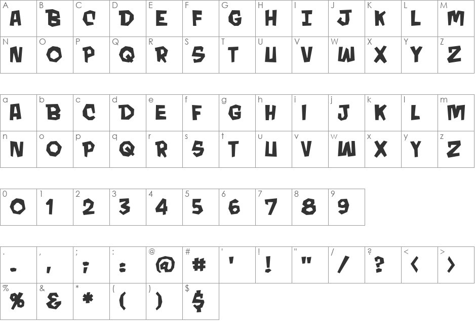 MondoBeyondo BB font character map preview