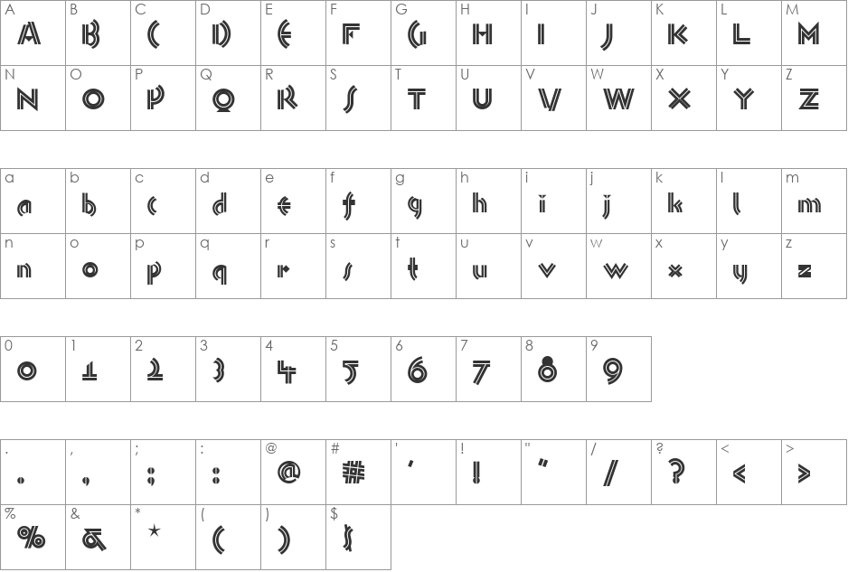 Monkey Business NF font character map preview