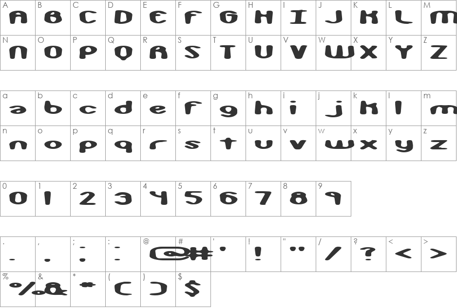 Monkey Phonics (BRK) font character map preview