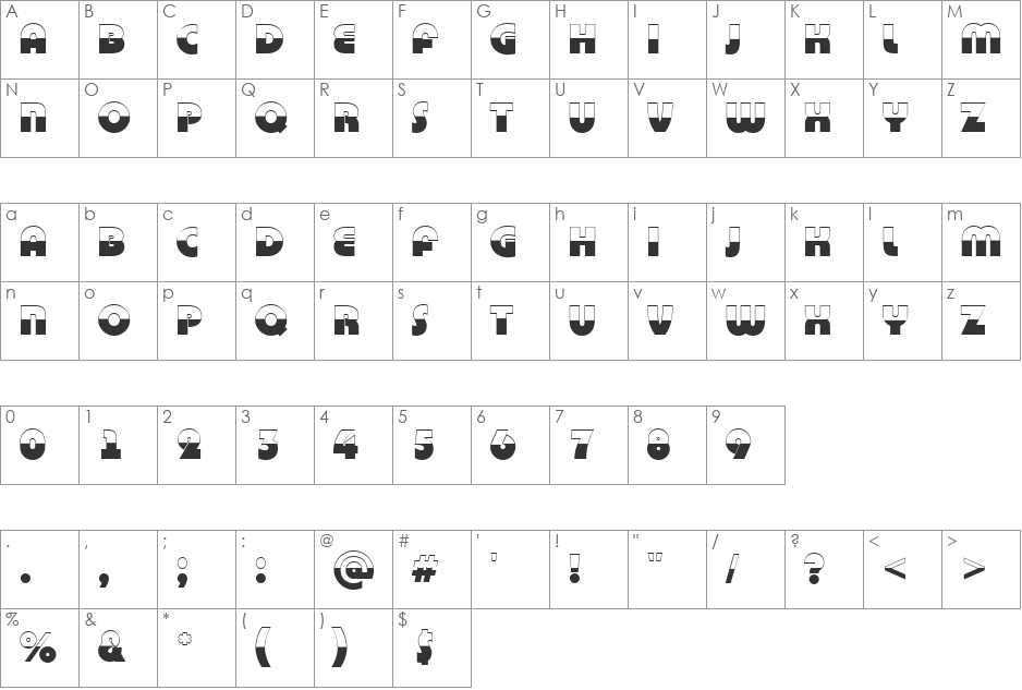 a_BighausTitulB&W font character map preview