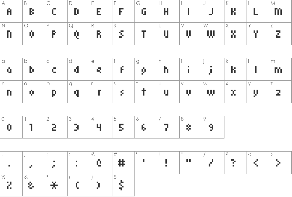 monoeger 05_55 font character map preview