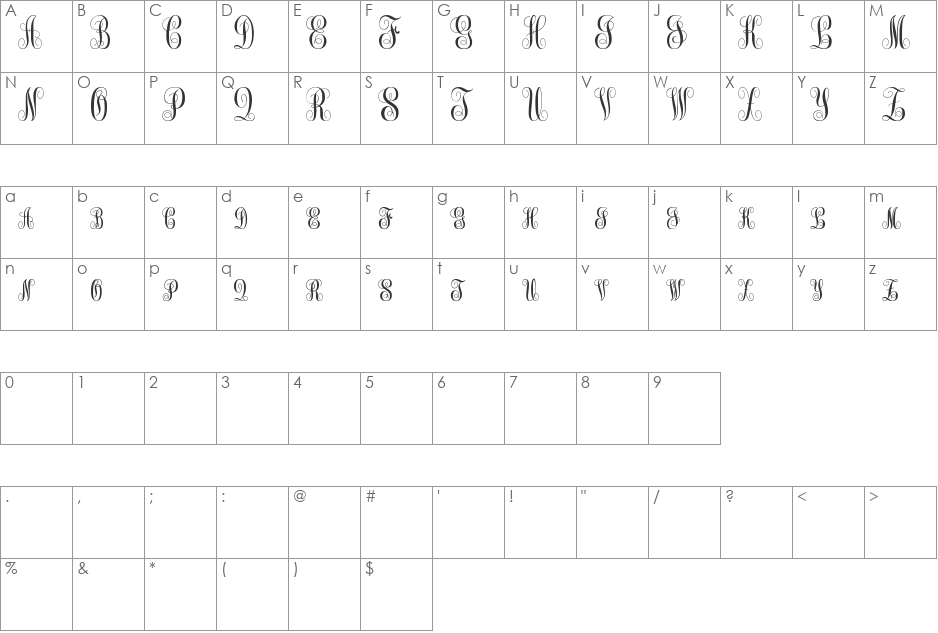 Monogram kk sc font character map preview