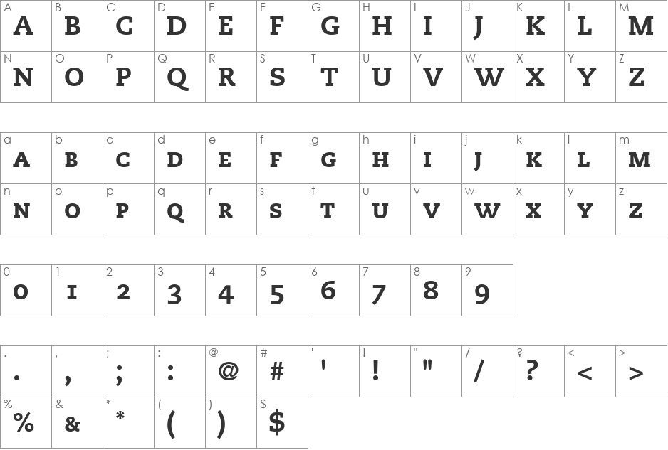 Monologue Black Caps SSi font character map preview