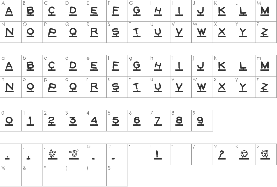 Montaplex font character map preview