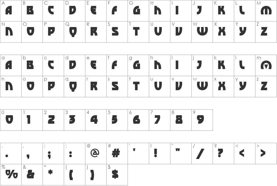 Monte Casino NF Ultra Bold font character map preview