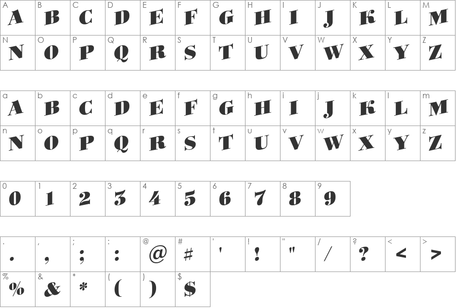 a_BodoniOrtoTitulSpUp font character map preview