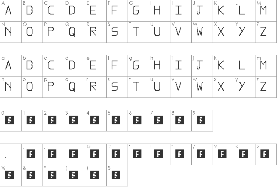 Moonphase font character map preview