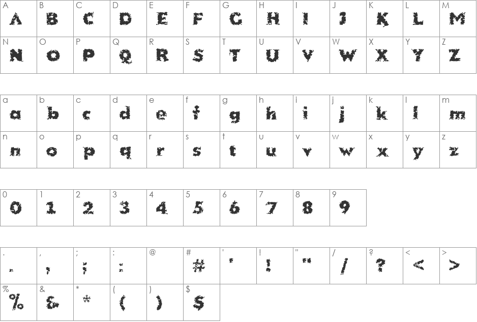 More font character map preview