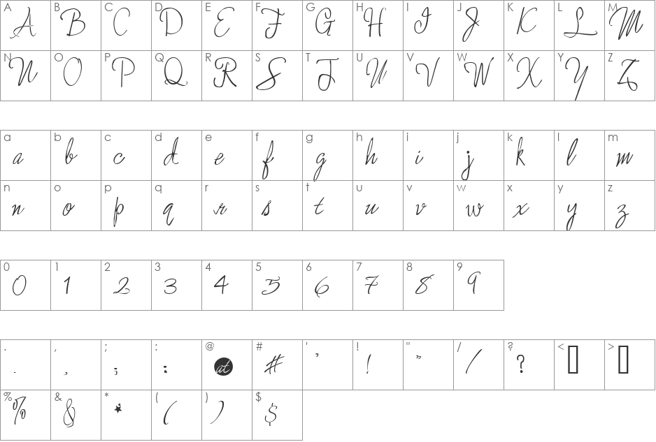More Enchanted Prairie Dog font character map preview