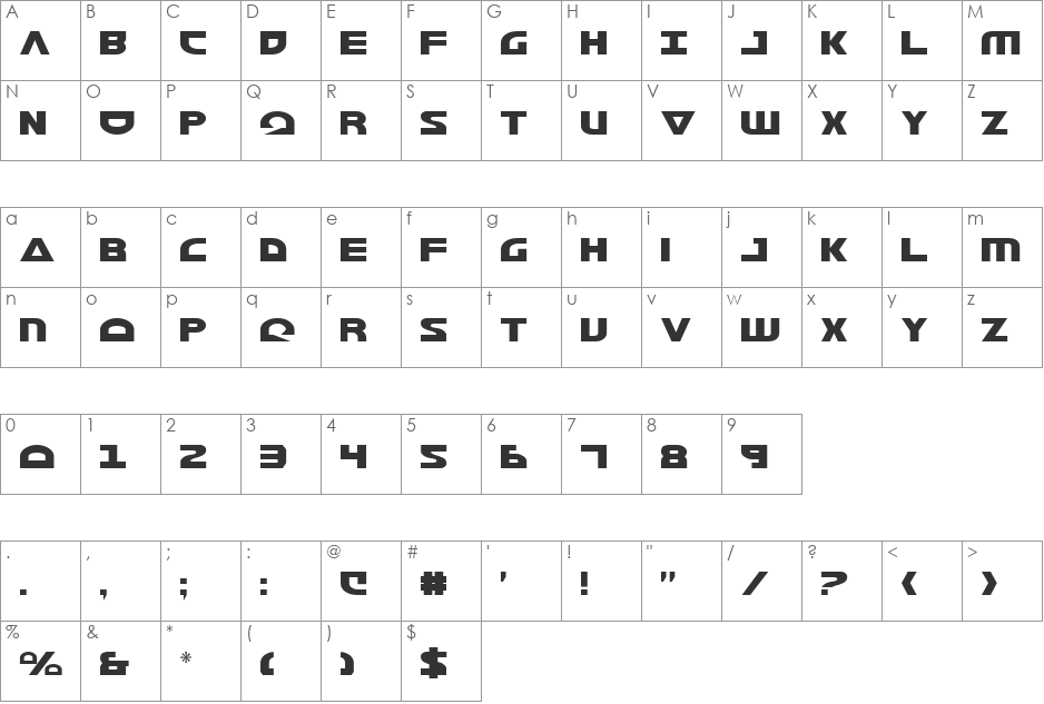 Morse NK Condensed font character map preview