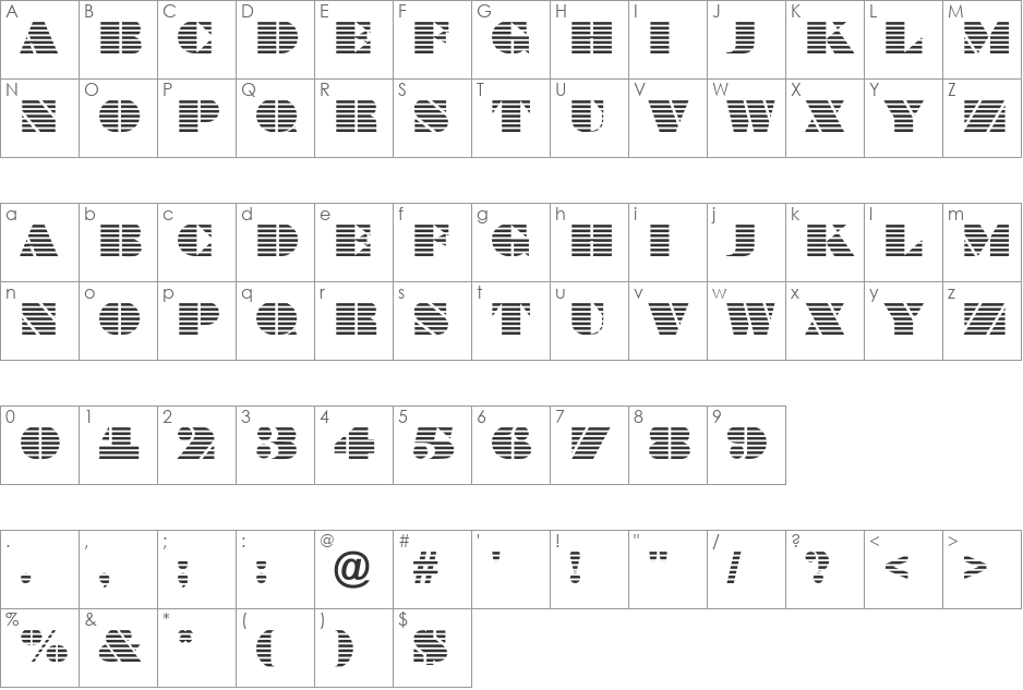 a_BraggaTitulMar font character map preview