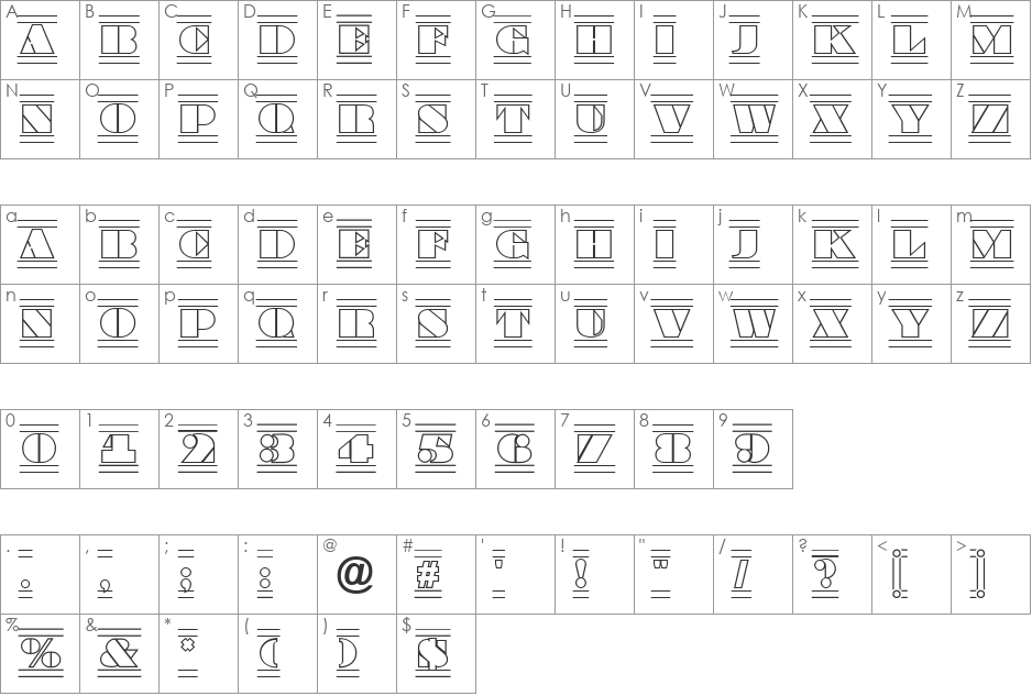 a_BraggaTitulOtlDcFr font character map preview