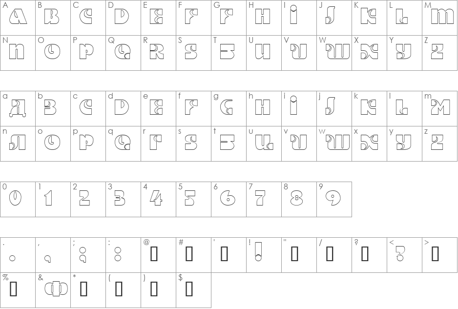MotterHombreDS font character map preview