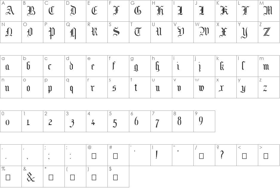 MottisfontNo2 font character map preview