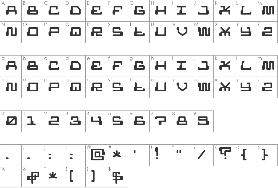 MR FUGLESANG CLEAN font character map preview
