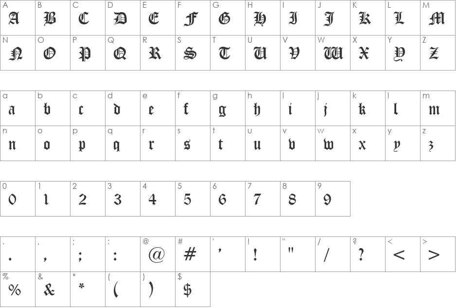 Mr Whales font character map preview