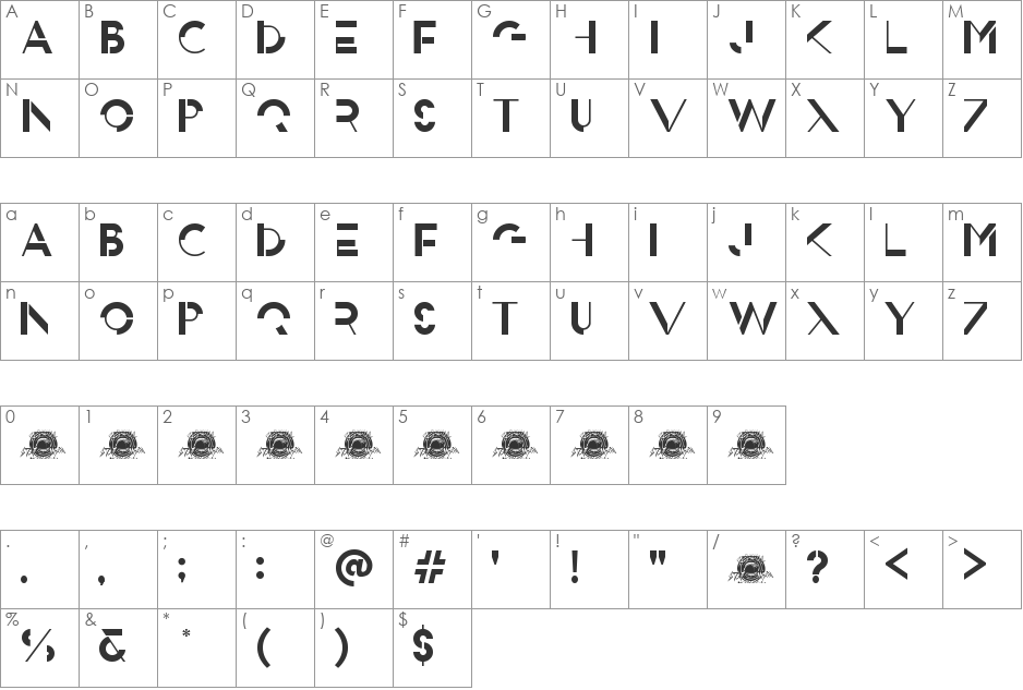 Mr. Mephistopheles font character map preview
