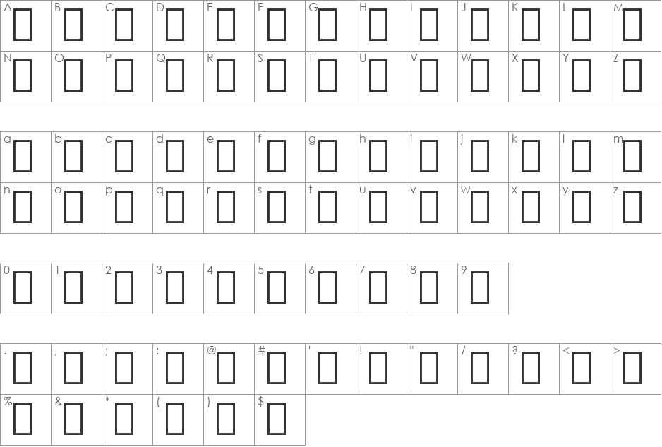 mry_KacstQurn font character map preview