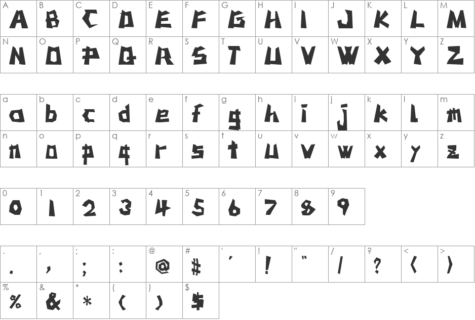 MSTK font character map preview